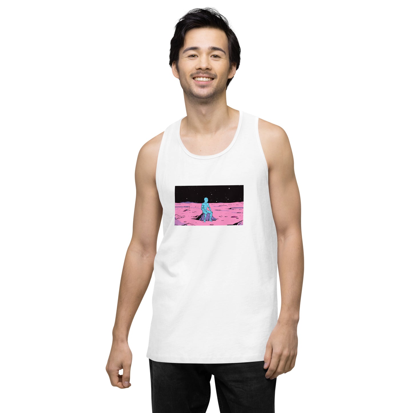 Wojak on the moon tanktop | Stonksabove.com