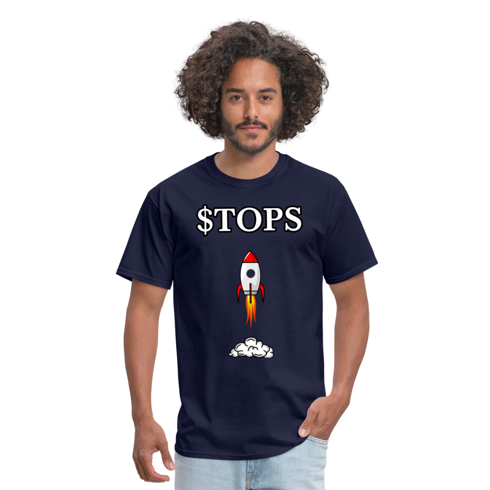 Top Ships ($TOPS) Stock Ticker T-Shirt | Stonksabove.com - navy