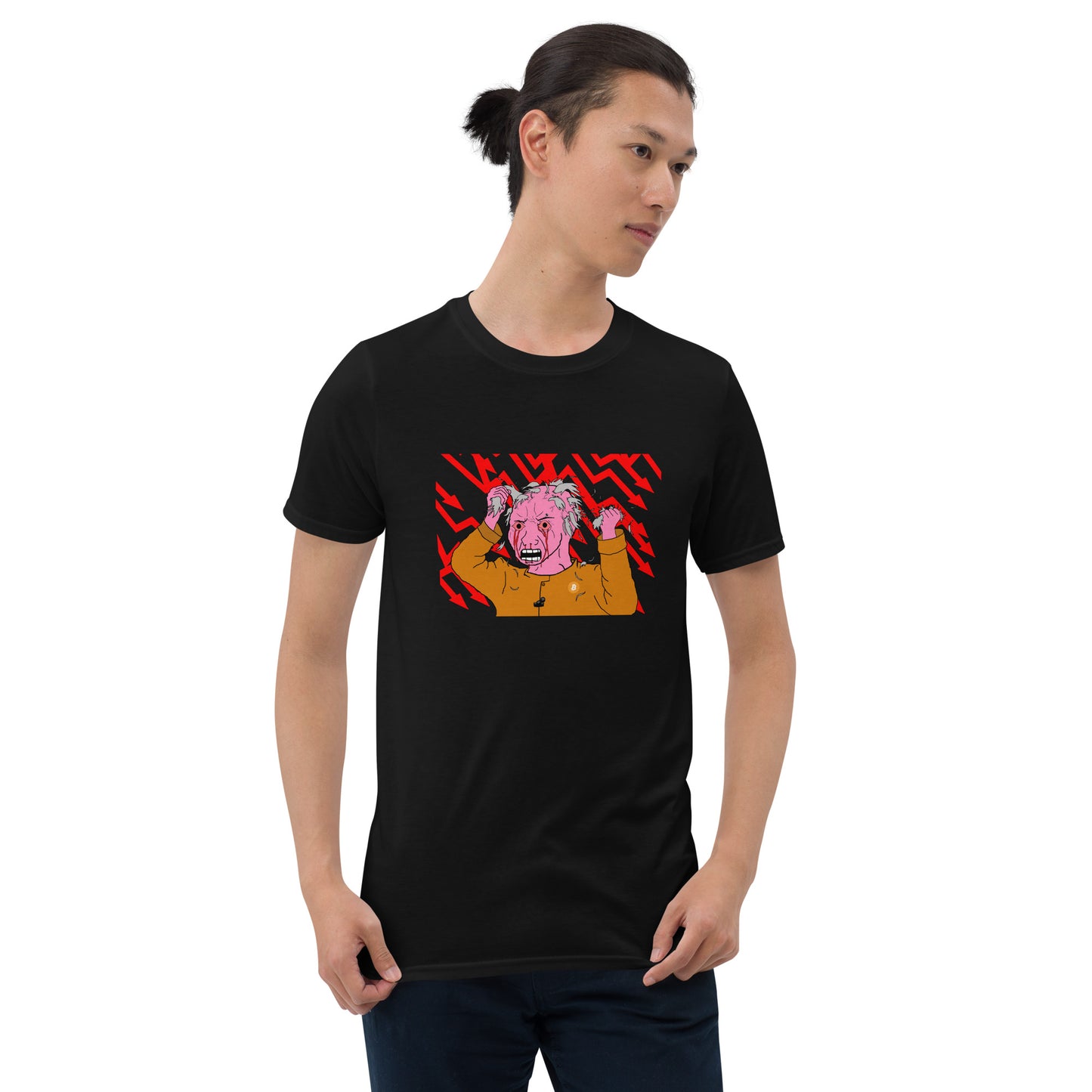 Wojak Zoomer Bitcoin going down stonks T-Shirt