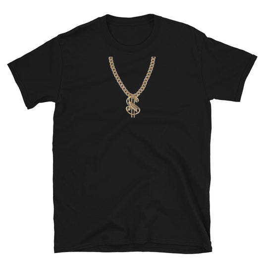 Gold Chain with $ sign t-shirt for hustlers