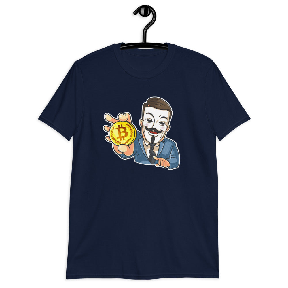 Bitcoin (BTC) Anonymous Unisex T-Shirt | Stonksabove.com