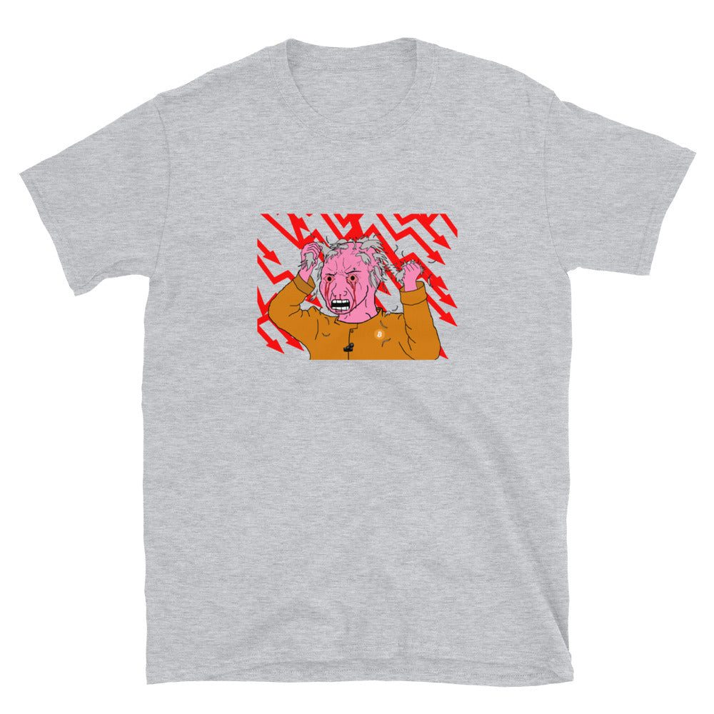 Wojak Zoomer Bitcoin going down stonks T-Shirt