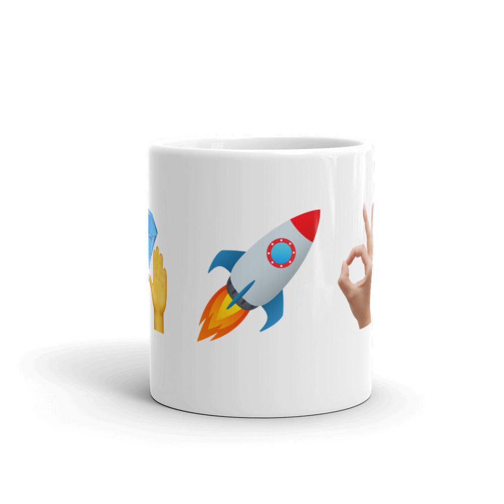 Mug with stock market emojis | Wallstreetbets | Investor Merchandise